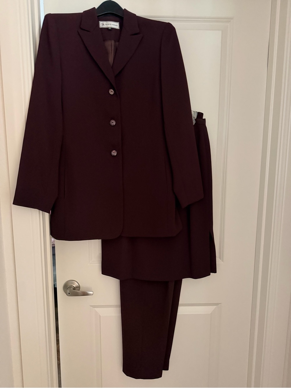 Travis Ayers Women's Brown Blazer, Skirt and Trouser Set